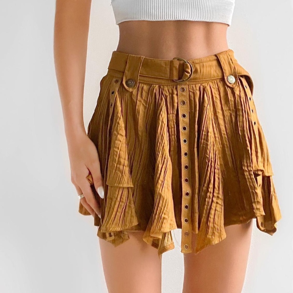 Free People SOLD OUT Rue Grommet Rust Mini Skirt